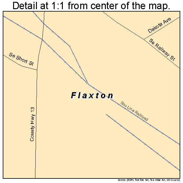 Flaxton, North Dakota road map detail