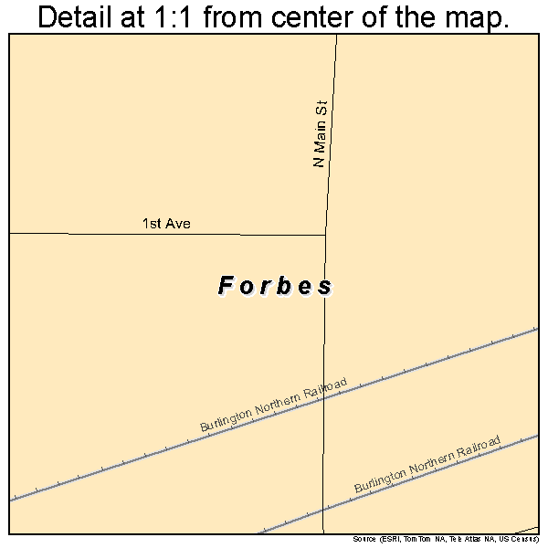 Forbes, North Dakota road map detail