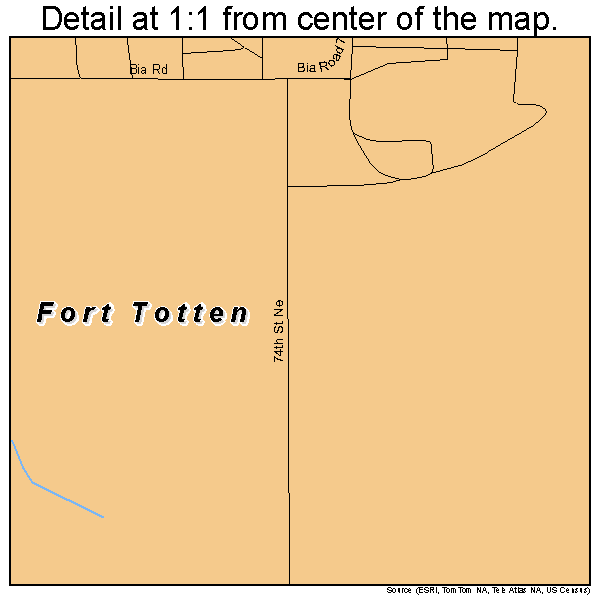 Fort Totten, North Dakota road map detail