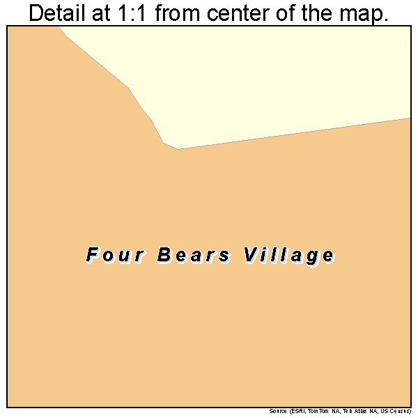 Four Bears Village, North Dakota road map detail