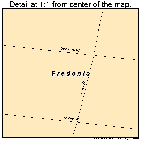 Fredonia, North Dakota road map detail