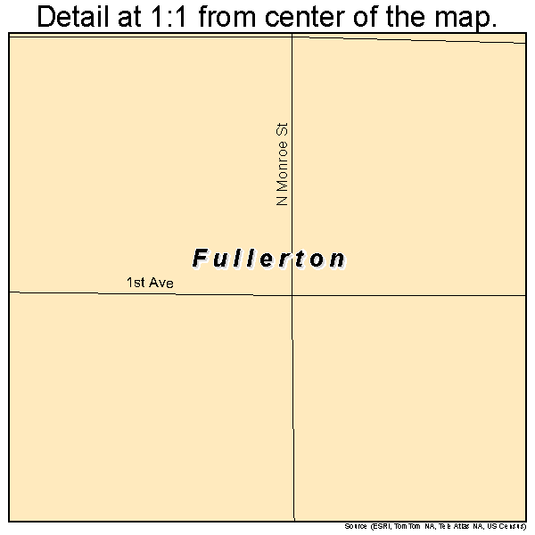 Fullerton, North Dakota road map detail