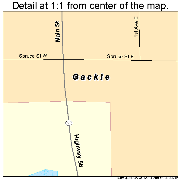 Gackle, North Dakota road map detail