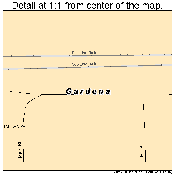 Gardena, North Dakota road map detail