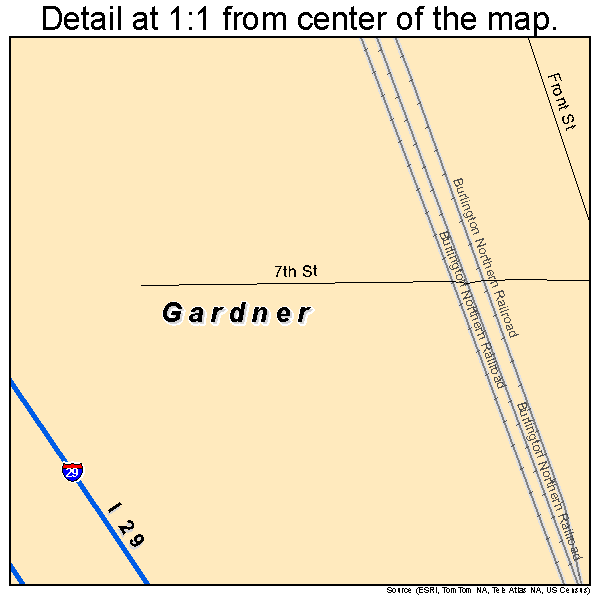 Gardner, North Dakota road map detail