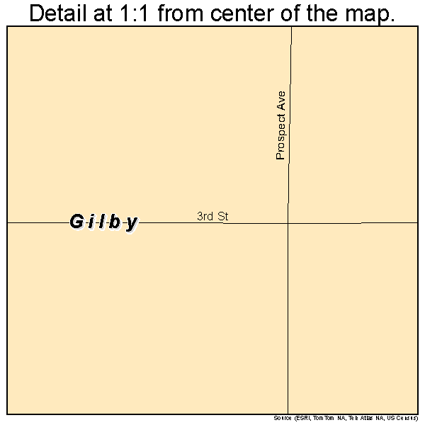 Gilby, North Dakota road map detail
