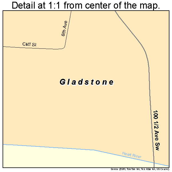 Gladstone, North Dakota road map detail