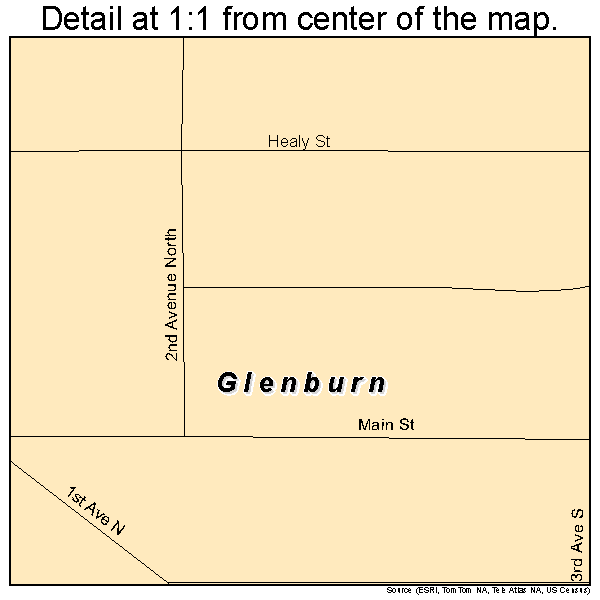 Glenburn, North Dakota road map detail