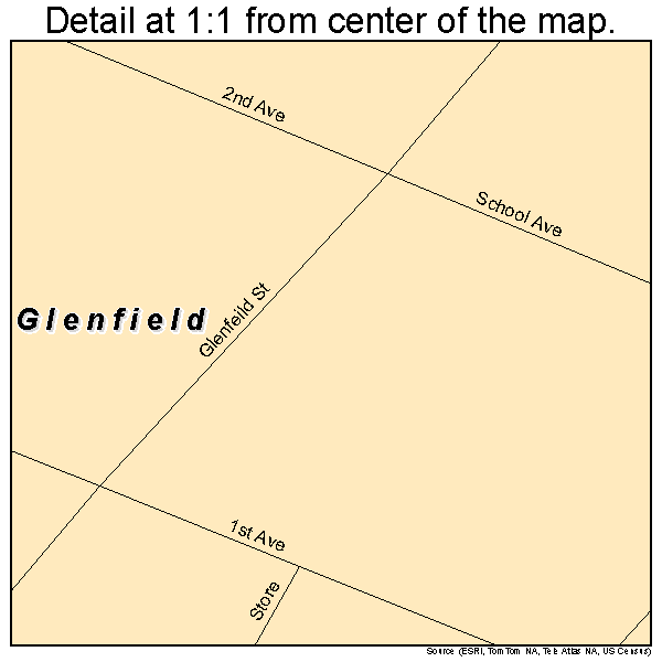 Glenfield, North Dakota road map detail