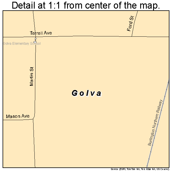 Golva, North Dakota road map detail