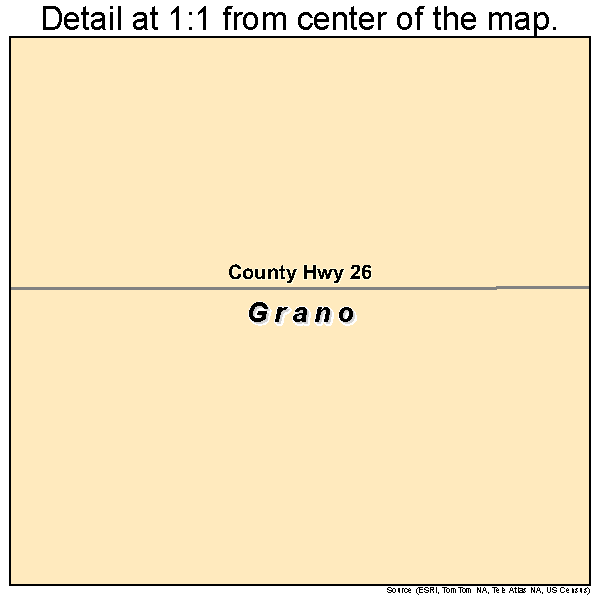 Grano, North Dakota road map detail