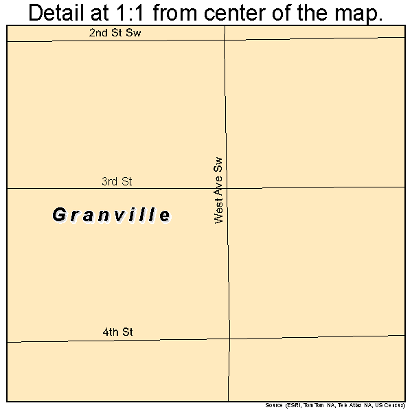 Granville, North Dakota road map detail