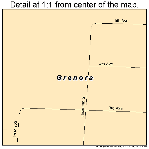 Grenora, North Dakota road map detail