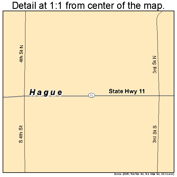 Hague, North Dakota road map detail