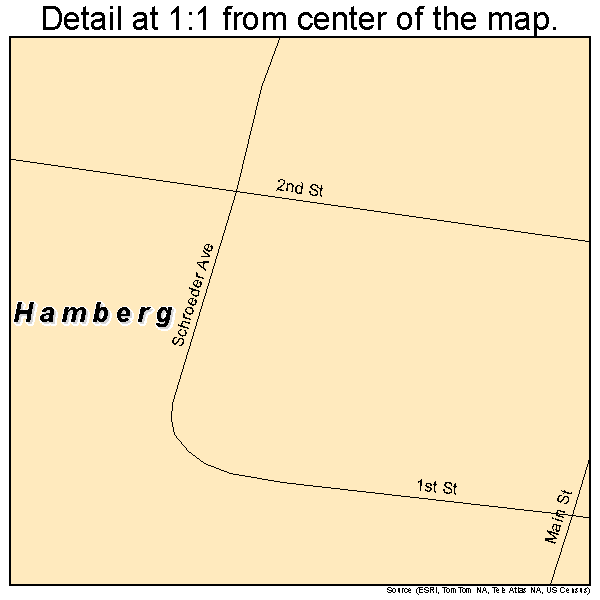 Hamberg, North Dakota road map detail