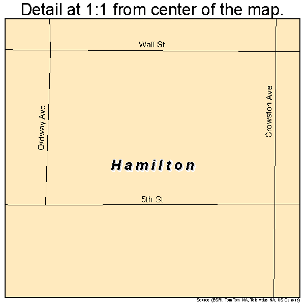 Hamilton, North Dakota road map detail