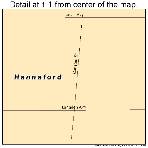 Hannaford, North Dakota road map detail