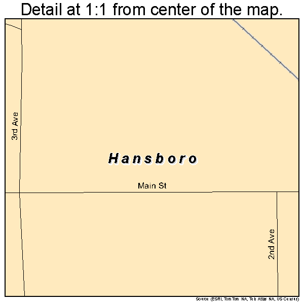 Hansboro, North Dakota road map detail