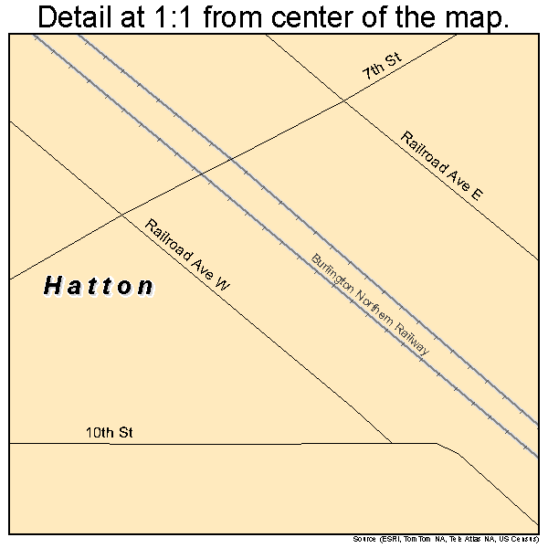 Hatton, North Dakota road map detail