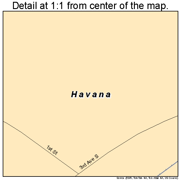 Havana, North Dakota road map detail