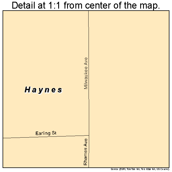 Haynes, North Dakota road map detail