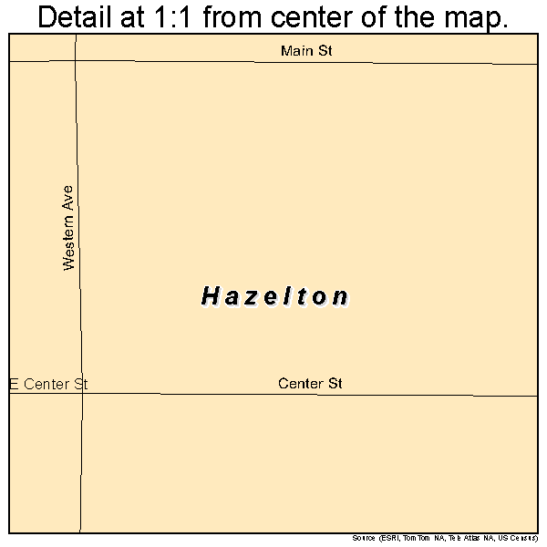 Hazelton, North Dakota road map detail