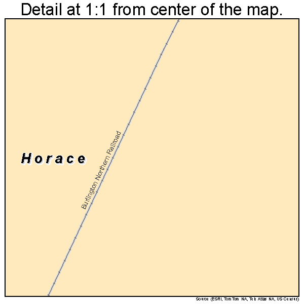 Horace, North Dakota road map detail