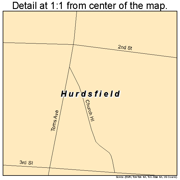 Hurdsfield, North Dakota road map detail