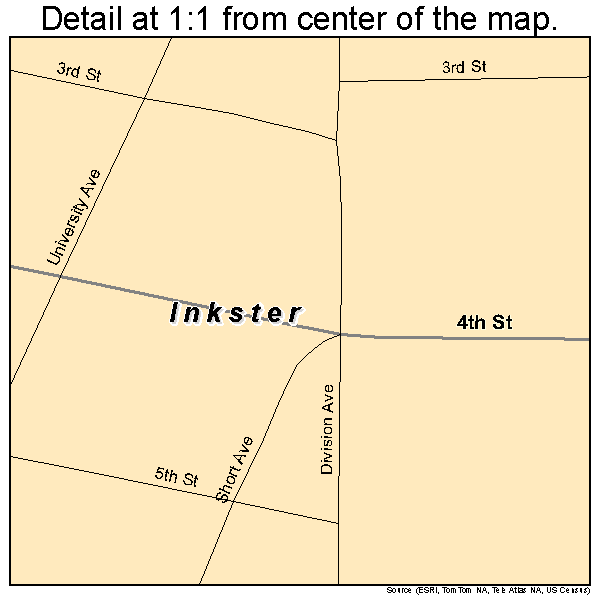 Inkster, North Dakota road map detail