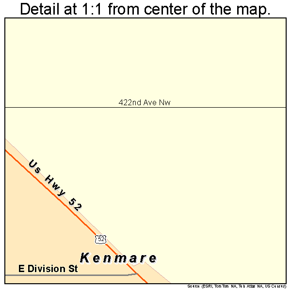 Kenmare, North Dakota road map detail