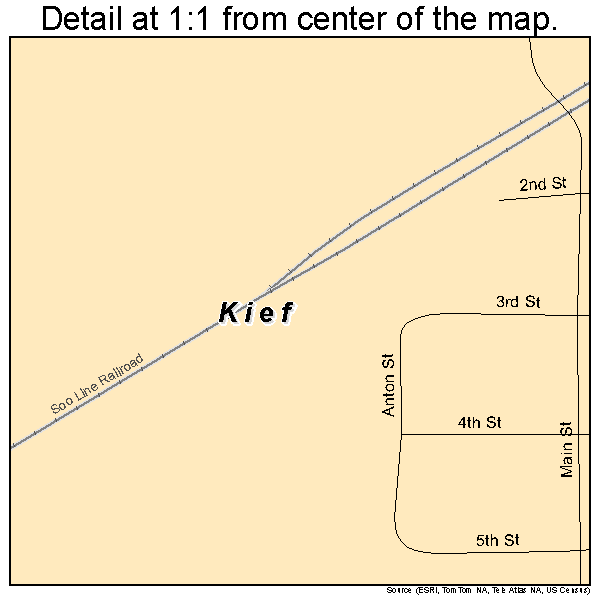 Kief, North Dakota road map detail