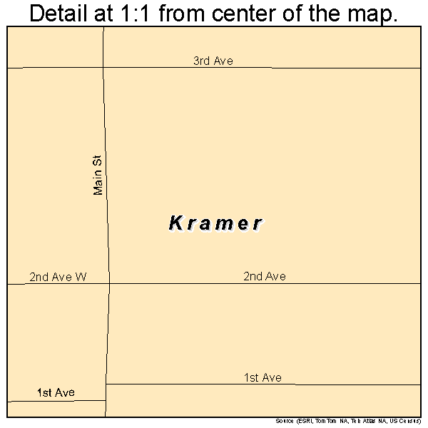 Kramer, North Dakota road map detail