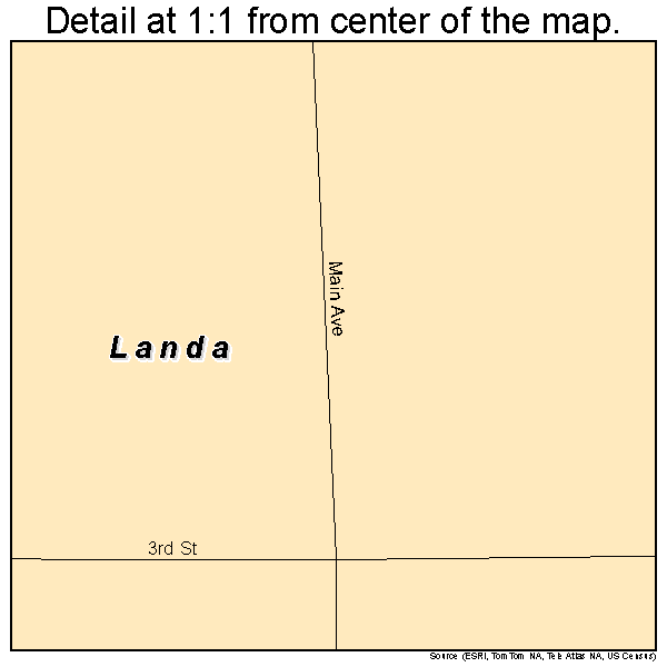 Landa, North Dakota road map detail