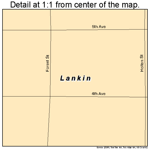 Lankin, North Dakota road map detail