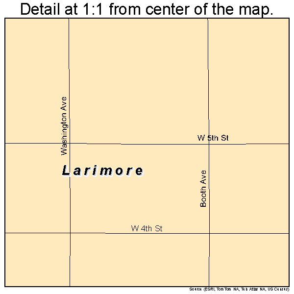 Larimore, North Dakota road map detail