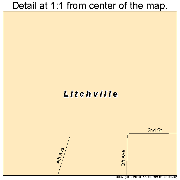 Litchville, North Dakota road map detail