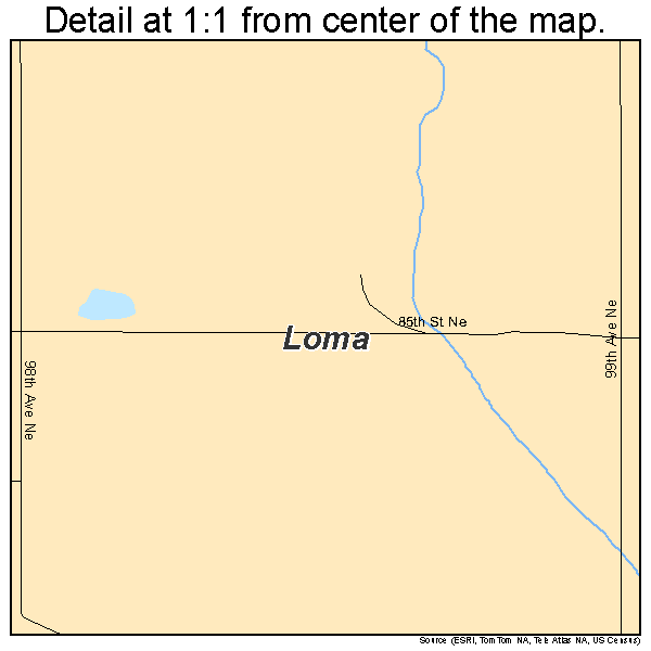 Loma, North Dakota road map detail