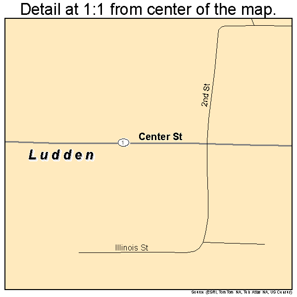 Ludden, North Dakota road map detail