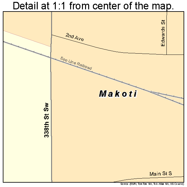 Makoti, North Dakota road map detail