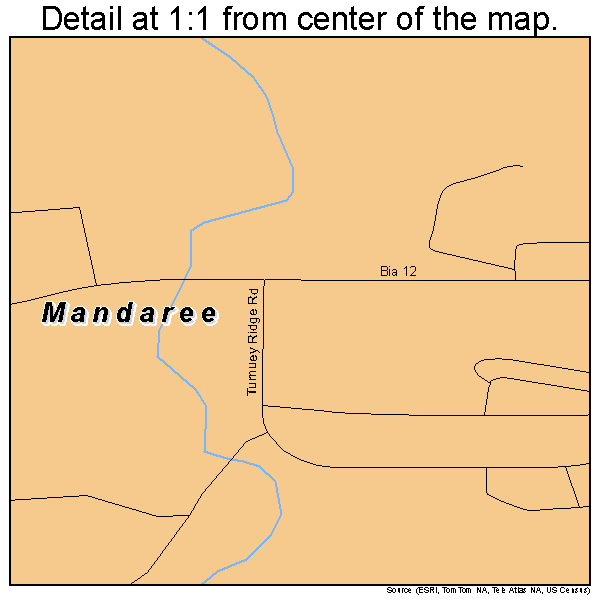 Mandaree, North Dakota road map detail
