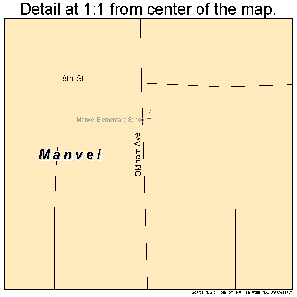Manvel, North Dakota road map detail