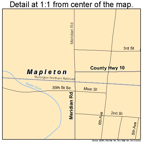 Mapleton, North Dakota road map detail
