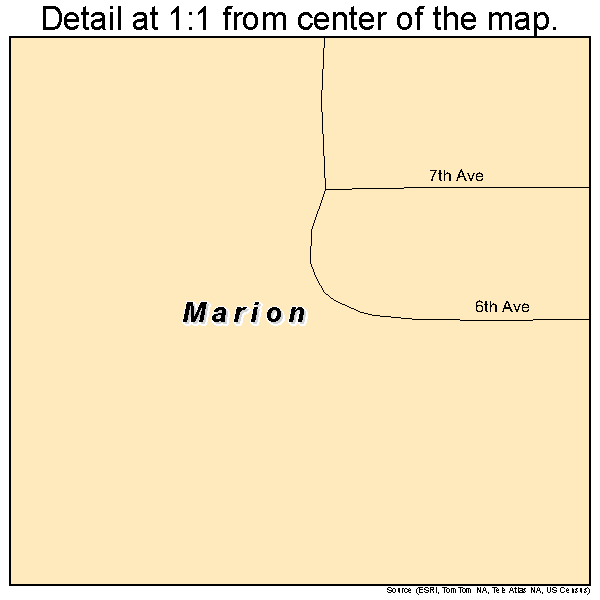 Marion, North Dakota road map detail