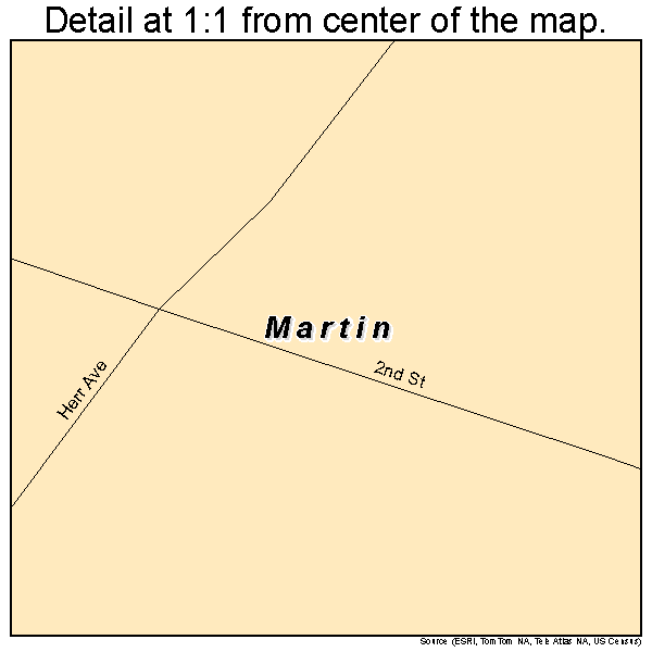 Martin, North Dakota road map detail