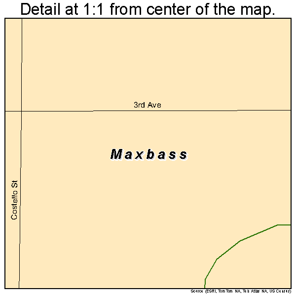 Maxbass, North Dakota road map detail