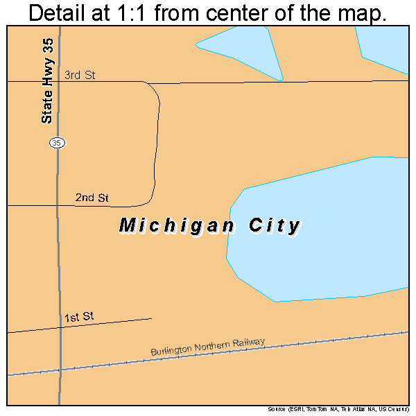 Michigan City, North Dakota road map detail