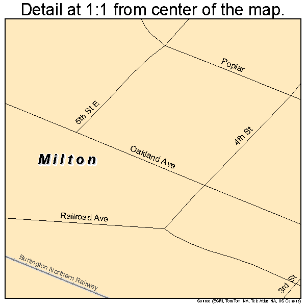 Milton, North Dakota road map detail