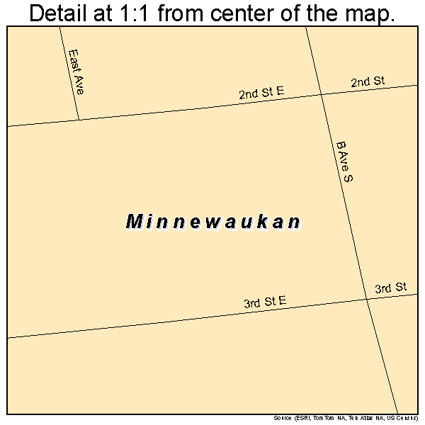 Minnewaukan, North Dakota road map detail