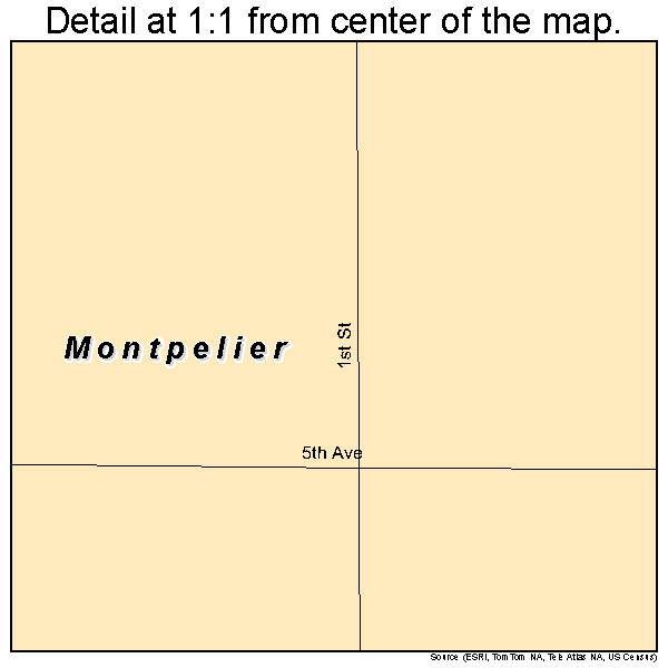 Montpelier, North Dakota road map detail