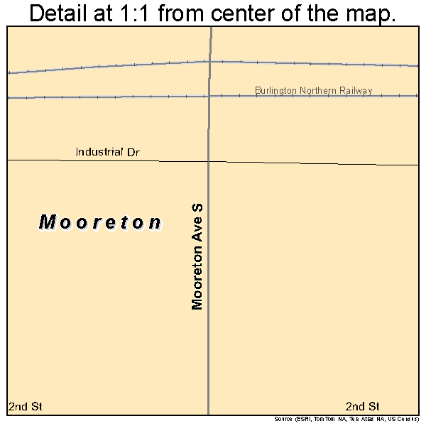 Mooreton, North Dakota road map detail